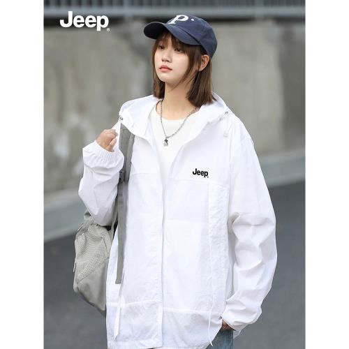 (免運)Jeep吉普防曬衣男女款夏季冰絲連帽防曬服薄款透氣遮陽速干皮膚衣