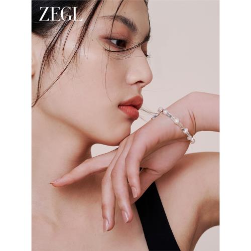 (免運)ZEGL淡水珍珠碎銀子手鏈女生輕奢小眾精致碎銀幾兩手串新款手飾品