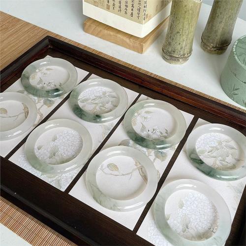 免運)天山翠手鐲玉鐲子天然新疆冰底圓條百搭翡翠飄花色雪翠送閨蜜女友