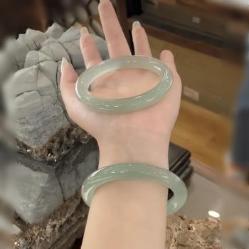 (免運)天然瑪瑙手鐲女款高冰種翠青鐲子翡翠冰透玉鐲年輕款母親節禮物