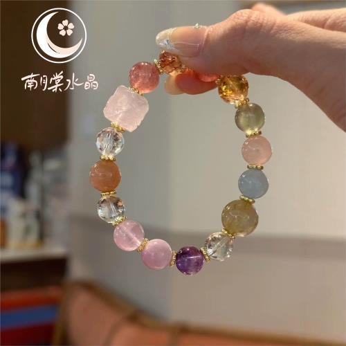 免運)九尾狐好運手串方糖多寶紫水晶手鏈女時尚高級海藍寶手串|手鍊