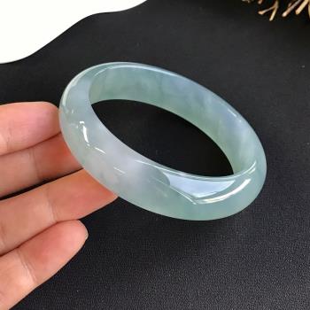 紫羅蘭翡翠手鐲天然緬甸a冰種春帶彩正圈貴妃鐲少女款翡翠玉手鐲