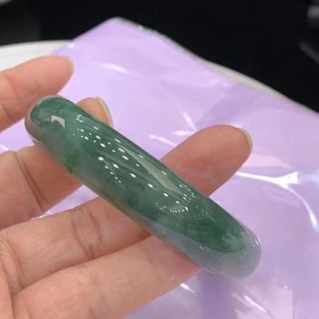 緬甸天然老坑翡翠手鐲女A貨高冰飄綠正圈翡翠玉手鐲飄花冰種墨綠