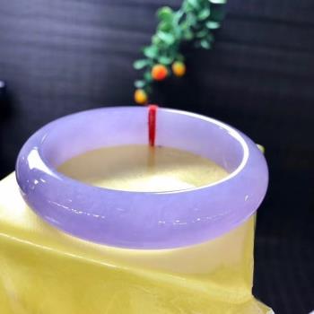 翡翠手鐲女款冰種陽綠天然春彩紫羅蘭緬甸老坑A貨正圈玉鐲玉手鐲
