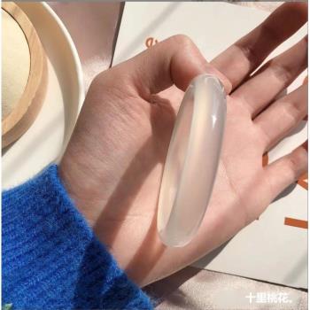 冰種白月光瑪瑙手鐲香檳金荔枝凍瑪瑙手鐲仙女手鐲少女款天然玉髓