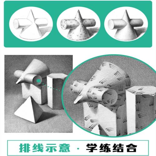 飛樂鳥素描臨摹本膠裝新手畫畫入門幾何體進階靜物描摹鉛畫紙套裝|畫布