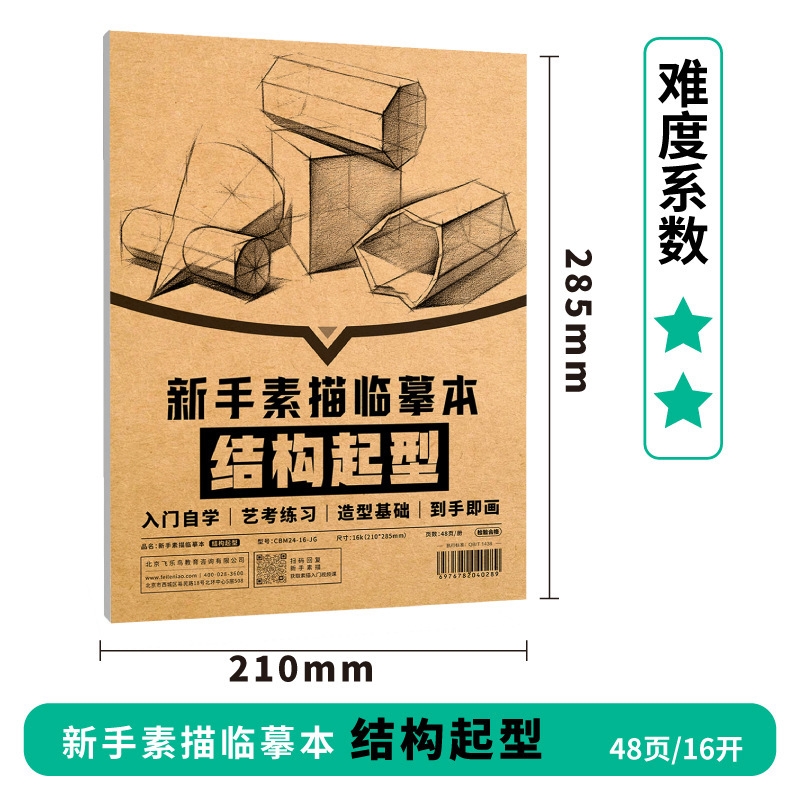 飛樂鳥素描臨摹本膠裝新手畫畫入門幾何體進階靜物描摹鉛畫紙套裝|畫布