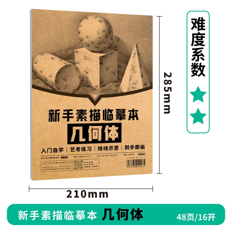 飛樂鳥素描臨摹本膠裝新手畫畫入門幾何體進階靜物描摹鉛畫紙套裝|畫布