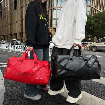 旅行包男士大容量休閑運動手提健身包質感短途外出防潑行李收納袋