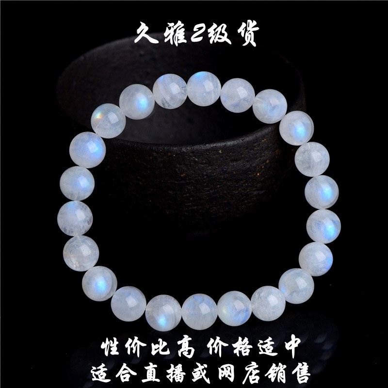 久雅水晶天然藍月光散珠半成品通透體藍月光石圓珠批發|飾品收納|ETMall