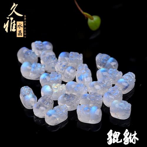 久雅水晶 天然藍月光貔貅 彩色月光石貔貅 可愛小手鏈配件 批發
