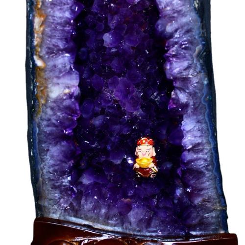 永韻批發天然紫水晶洞擺件紫晶洞瑪瑙洞水晶洞紫色原石錢袋子|其他裝飾