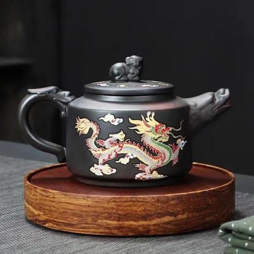 原礦紫陶紫砂壺鳳鳴壺龍鳳變色茶壺單壺西施壺功夫茶具家用泡茶壺|茶具