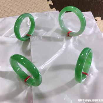 天然緬甸翡翠手鐲女玻璃冰種飄陽綠正圈寬版玉環女叮當紫羅蘭玉鐲