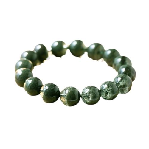 天然巴西綠幽靈水晶手鏈聚寶盆半盆滿天星千層綠水晶綠幽靈手串男