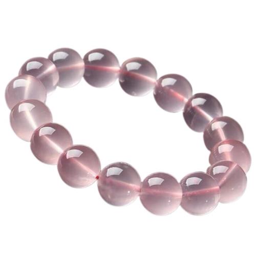 粉水晶女天然莫桑比克冰種西柚粉星光粉晶手鏈小眾飾品手串女禮物