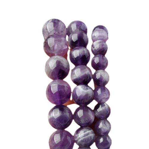 天然紫水晶手鏈女男夢幻紫晶散珠珠子手串單圈情侶閨蜜飾品送禮物