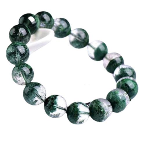 巴西綠幽靈手鏈女招財事業千層山聚寶半盆綠色天然水晶手串男