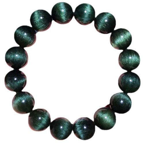 天然巴西綠發晶手鏈鈦晶順發貓眼石男女士手鏈綠幽靈板鈦水晶手串