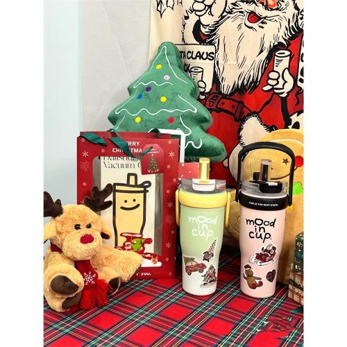 (免運)物生物巨無霸保溫杯大容量水杯陶瓷新款2024噸噸吸管冰霸杯子女款