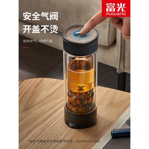 (免運)富光茶水分離泡茶杯雙層玻璃杯男士便攜隨手杯水杯禮品ZB003杯子