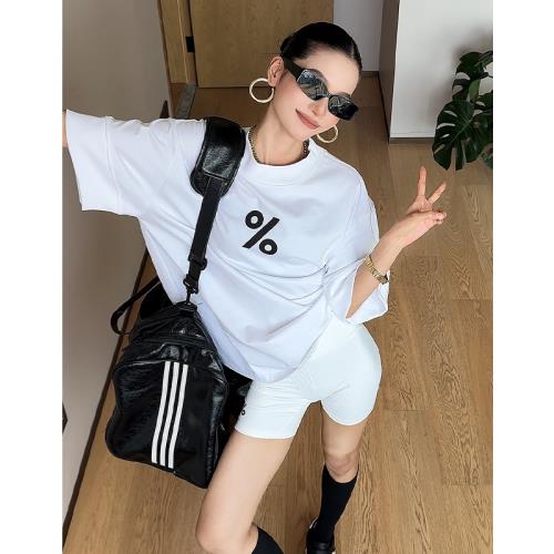 CIZZLEMORE 重磅純棉上衣寬松慵懶休閑風百分百logo百搭短袖T恤女
