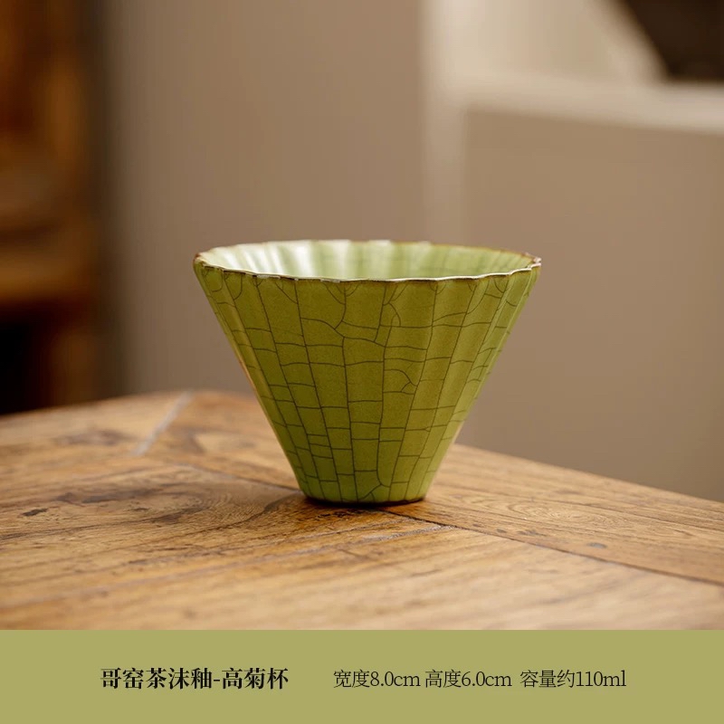 泉德堂汝窯純手工冰裂釉主人杯可養開片品茗杯復古五大名窯套裝|茶杯