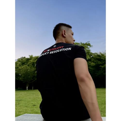 GTAL美式反戰印花標語T恤涼感速干索羅娜圓領運動彈力健身短袖