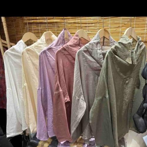 8806夏季新款高織苧麻前后兩穿小衫;衣長62胸圍124