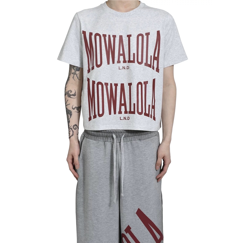 Mowalola ss24 Double Sweat白色短款修身短袖opm風格樸元彬同款|T恤