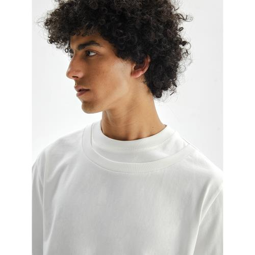 GAGNONLEE GAGNONLEE夏季假兩件雙層圓領純色短袖T恤