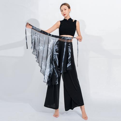 竹影雪紡圍裙半透明紗感飄逸舞服圍裙古典舞服現代舞搭配圍裙
