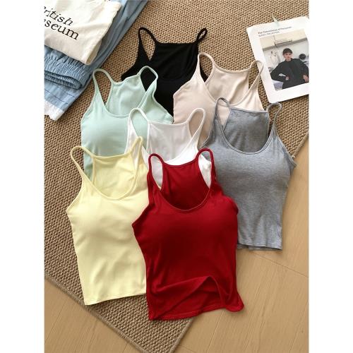 RENA時髦剛需/彈力修身吊帶針織美背女夏季新款性感掛脖無袖上衣