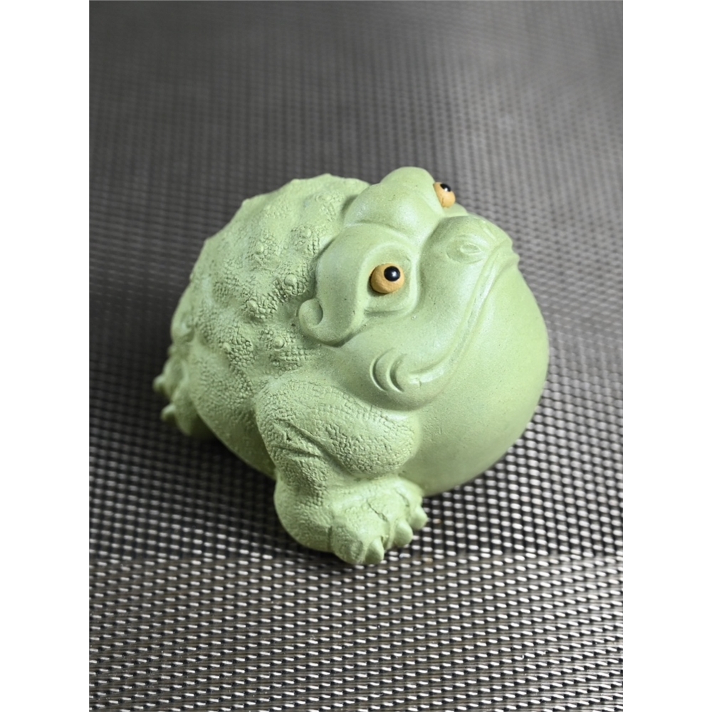 宜興紫砂茶寵小青蛙擺件金蟾蜍手把茶玩雕塑茶具創意茶玩可養蟾趣|茶寵