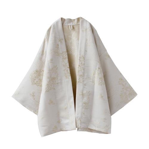 袁落落/女裝 提花日系復古改良和風中長款外套開衫小振袖羽織