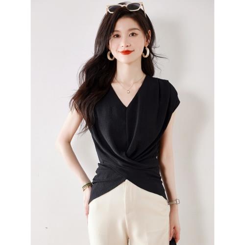 廣州十三行女裝2025新款大碼爆款夏季洋氣高級感別致絕美小衫上衣