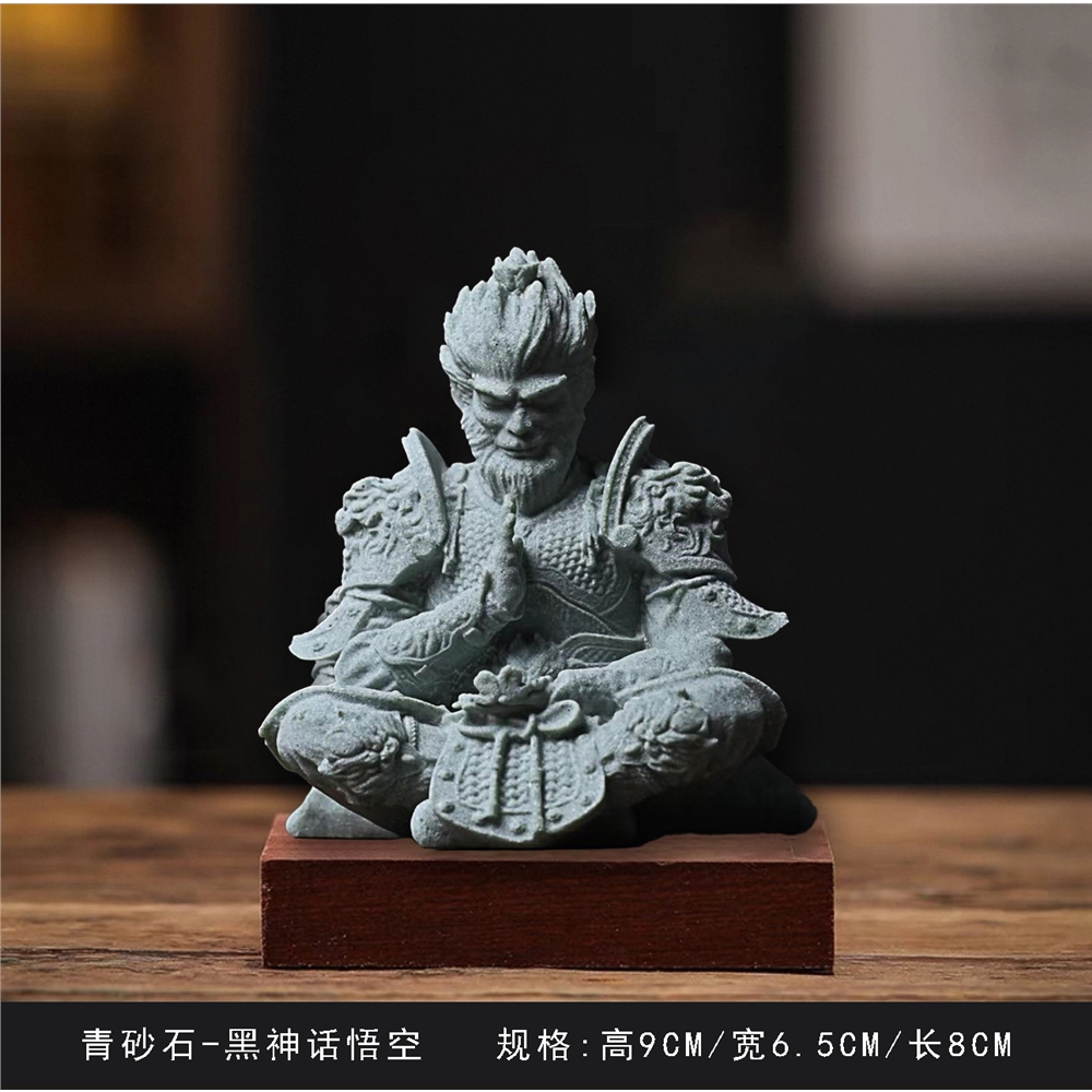青砂石禪意茶寵茶玩擺件悟空達摩如來創意人物客廳茶桌裝飾工藝品|茶寵