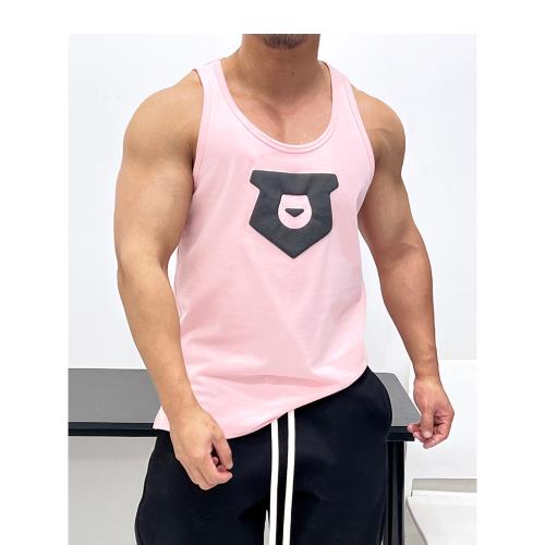 磨砂手感純棉!微寬松全棉背心無袖T恤肌肉男顯身材運動健身海灘潮