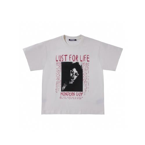 PSYCHO21 LUST手寫涂鴉人物復古印花Vintage朋克短袖T恤