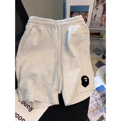 美式新款時尚小眾字母印花短褲男款夏季日常休閑百搭寬松五分褲子