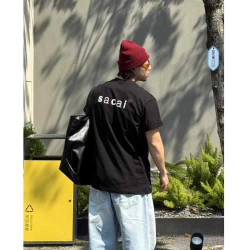 WTPS×SACAI Flock Print T-shirt聯名阿部千登勢印花短袖T恤男女