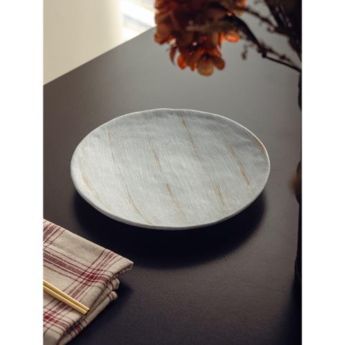 蒔繪金繕2025新款柴燒7.7英寸炒菜盤家用平盤酒店餐廳西餐盤商用