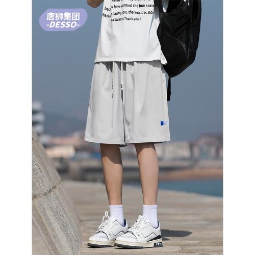 唐獅集團DESSO日系休閑短褲男2025新款寬松冰絲潮牌運動五分中褲
