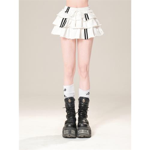 kellykitty藤校學妹 美式辣妹半身裙女夏季高腰a字顯瘦蓬蓬裙短裙