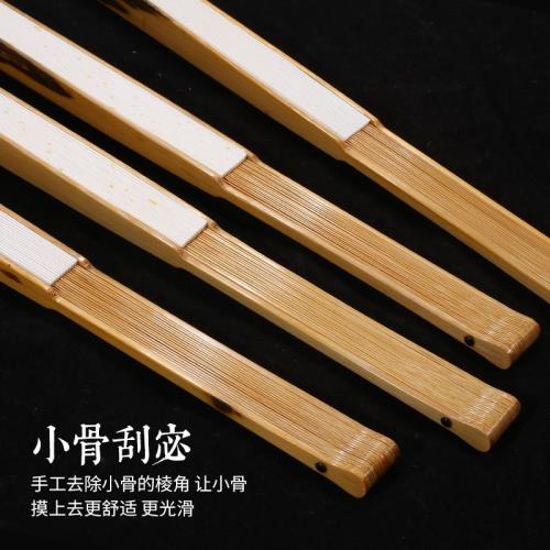 9.5寸18方黑鳳眼竹折扇扇骨蘇工花斑竹扇子復古中國風男士文玩扇|扇子