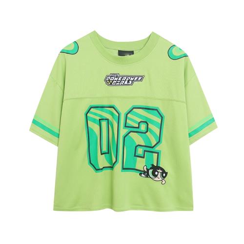 外貿重工刺繡亮色時尚減齡俏皮運動圓領短袖速干球衣棒球服寬松女