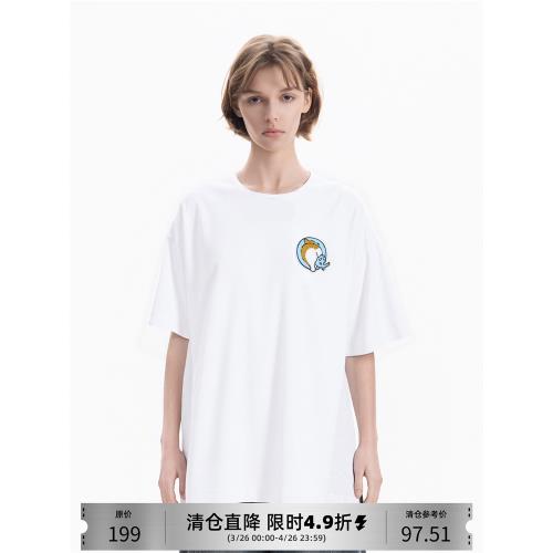 QUARTER IN NIGHT 2025夏季新款魔術貼Q字造型小狗短袖T恤