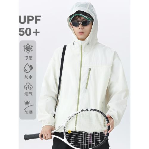 恩洛亞夏季連帽防曬服男款寬松潮牌防紫外線上衣輕薄防曬衣外套潮