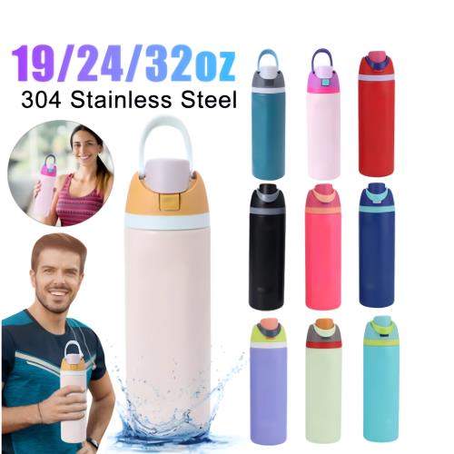 新owala 24oz水杯彈跳雙飲吸管杯304不銹鋼保溫杯