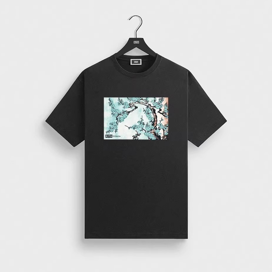 KITH Osaka Tee大阪限定梅花樹枝vintage水洗做舊圓領短袖T恤男潮|T恤